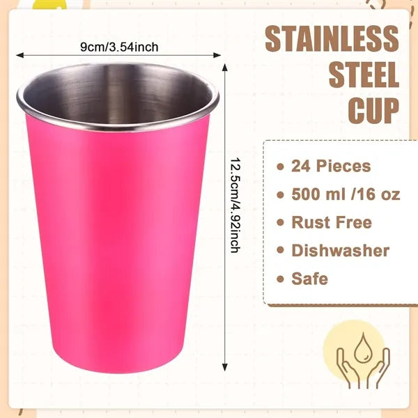 16 Oz Stainless Steel Pint Cups