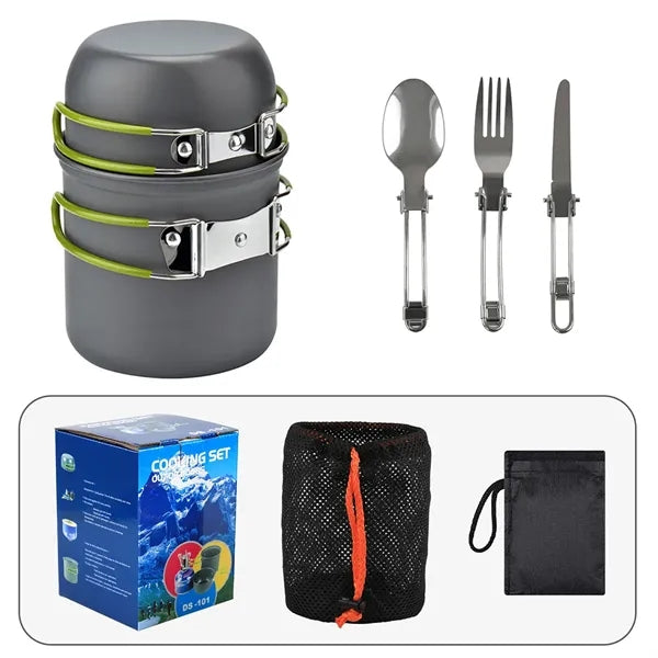 Camping Cookware Set With 2 Nesting Pots