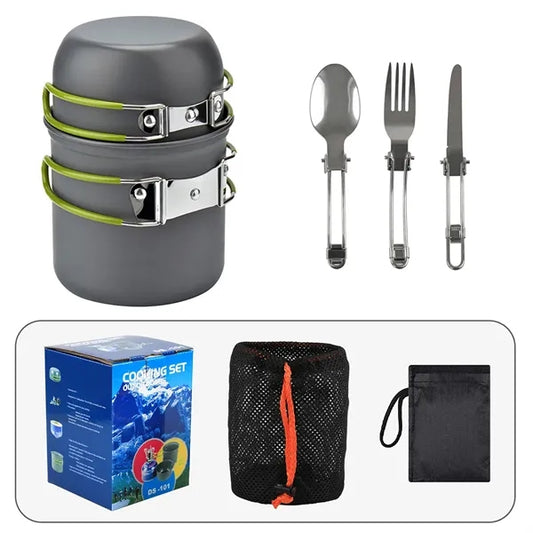 Camping Cookware Set With 2 Nesting Pots