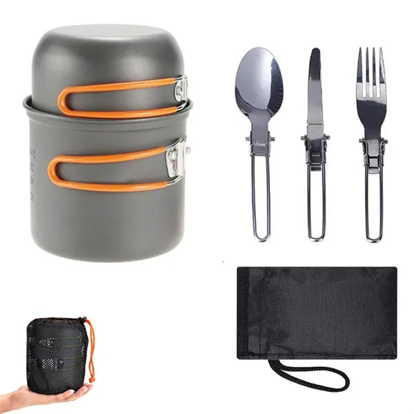 Camping Cookware Set With 2 Nesting Pots