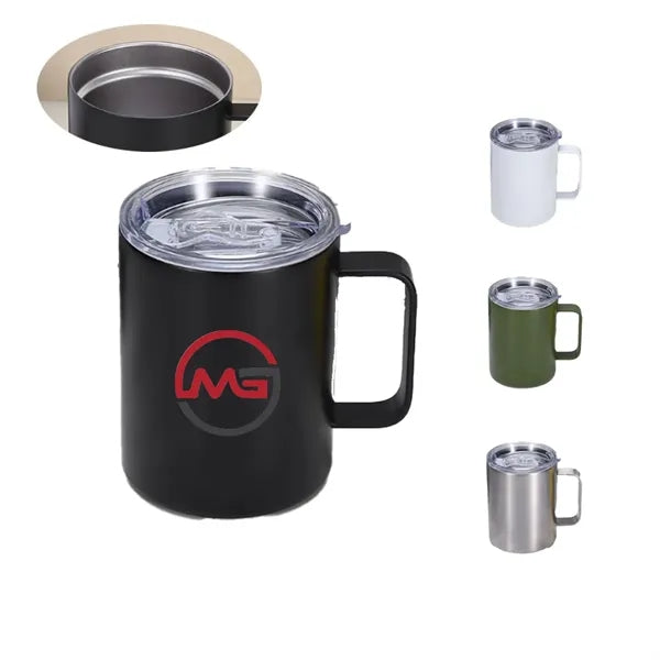 12Oz Insulated Stainless Steel Tumbler With Clear Lid