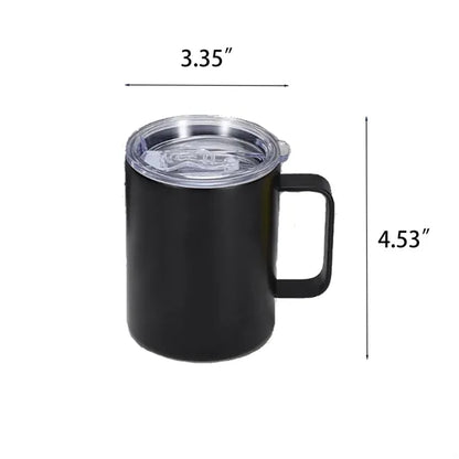 12Oz Insulated Stainless Steel Tumbler With Clear Lid
