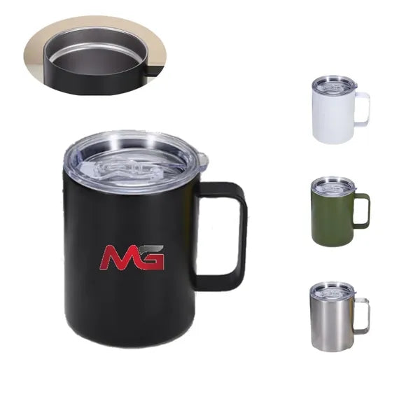 12Oz Insulated Stainless Steel Tumbler With Clear Lid
