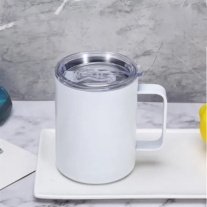 12Oz Insulated Stainless Steel Tumbler With Clear Lid