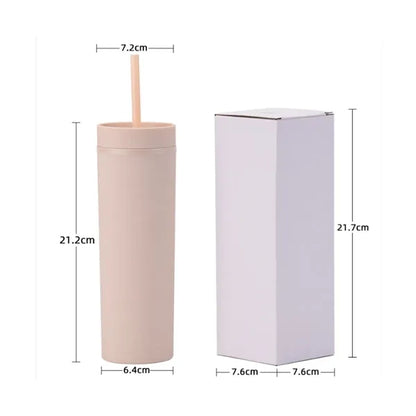 16Oz Double Wall Tumblers With Lids And Straws