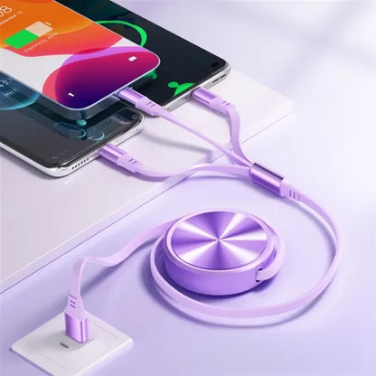 3-In-1 Fast Charging Retractable Cable
