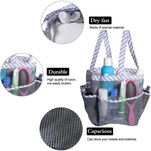 Portable Shower Hanging Mesh Shower Storage Bag
