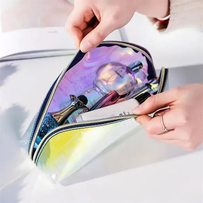 Travel Waterproof Holographic Makeup Bag with Zipper