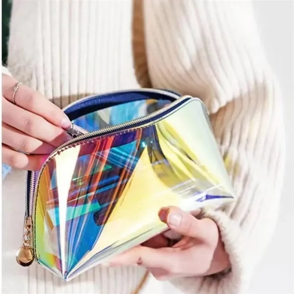 Travel Waterproof Holographic Makeup Bag with Zipper