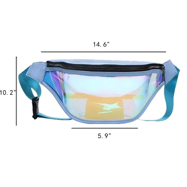 Fashionable Holographic Clear Neon Fanny Pack Waist Bag