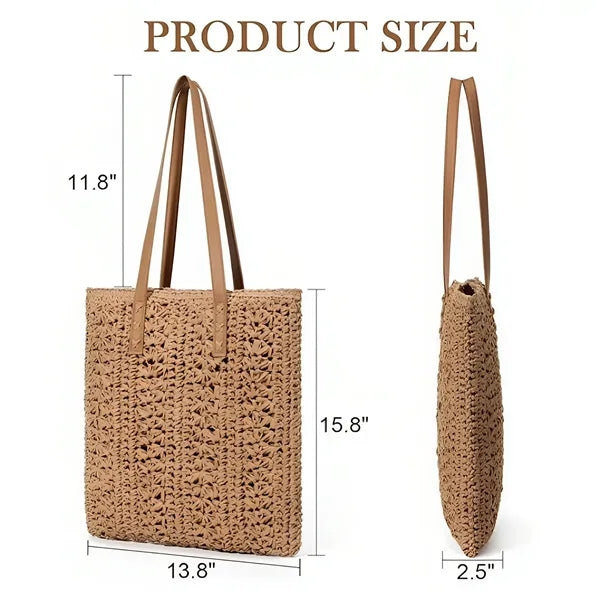 One-shoulder Straw Bag