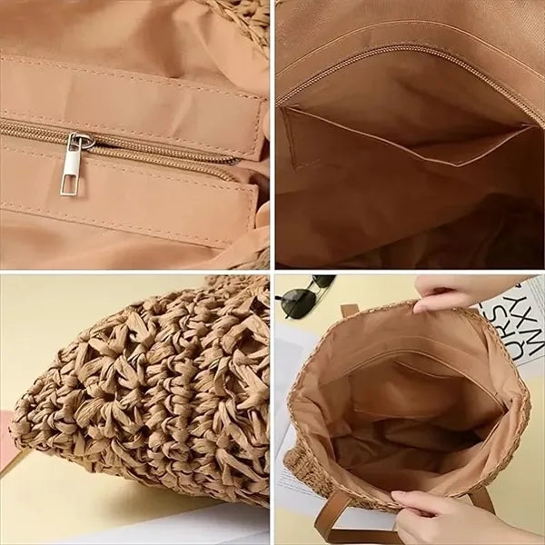 One-shoulder Straw Bag