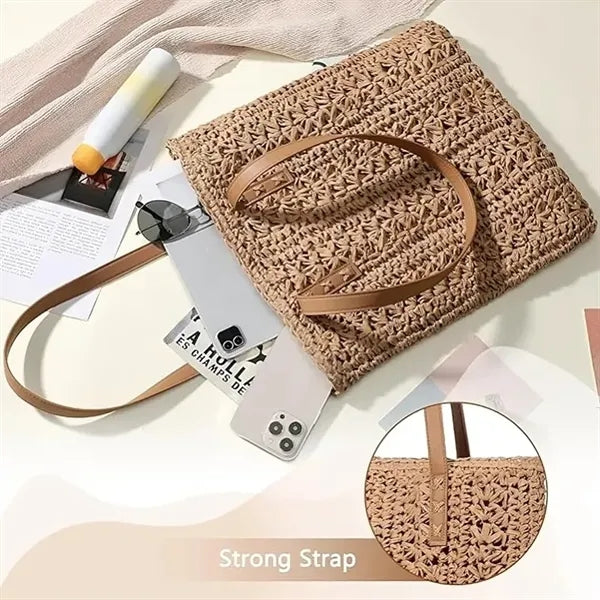 One-shoulder Straw Bag