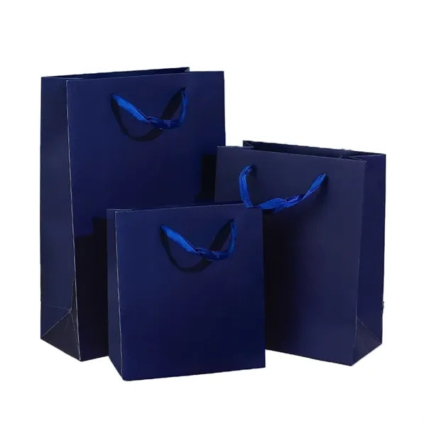 Kraft Paper Tote Bag with wide Ribbon Handle