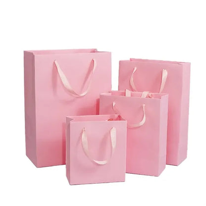 Kraft Paper Tote Bag with wide Ribbon Handle