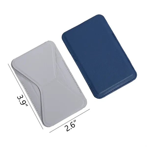 PU Foldable Magnetic Card Holder Phone Stand
