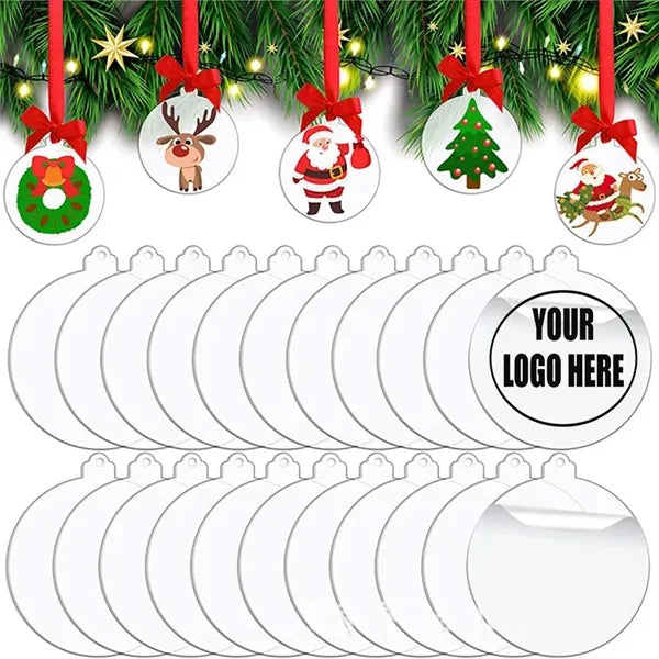 Round Acrylic Christmas Hanging Tag