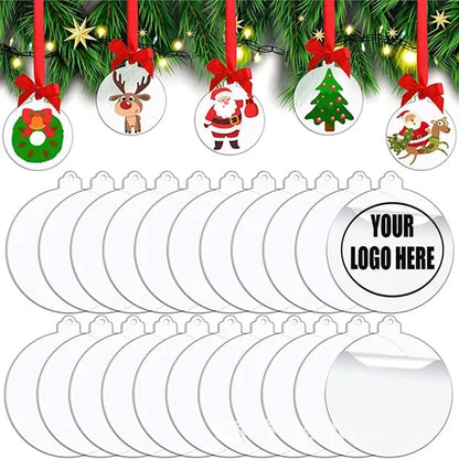 Round Acrylic Christmas Hanging Tag