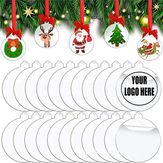Round Acrylic Christmas Hanging Tag