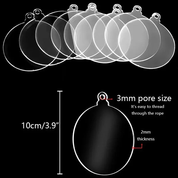 Round Acrylic Christmas Hanging Tag