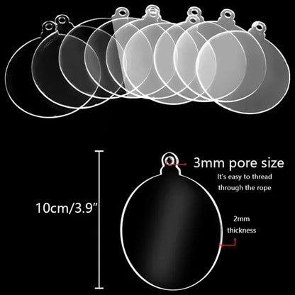 Round Acrylic Christmas Hanging Tag