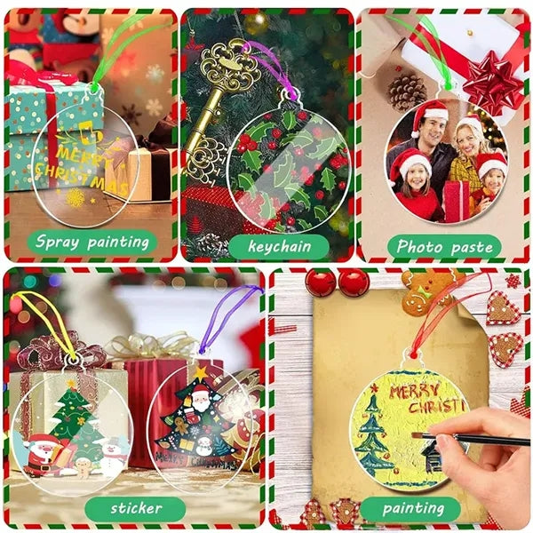Round Acrylic Christmas Hanging Tag