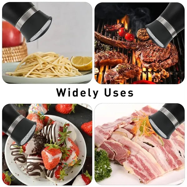 Stainless Steel Salt & Pepper Shakers Set with Glass Bottle