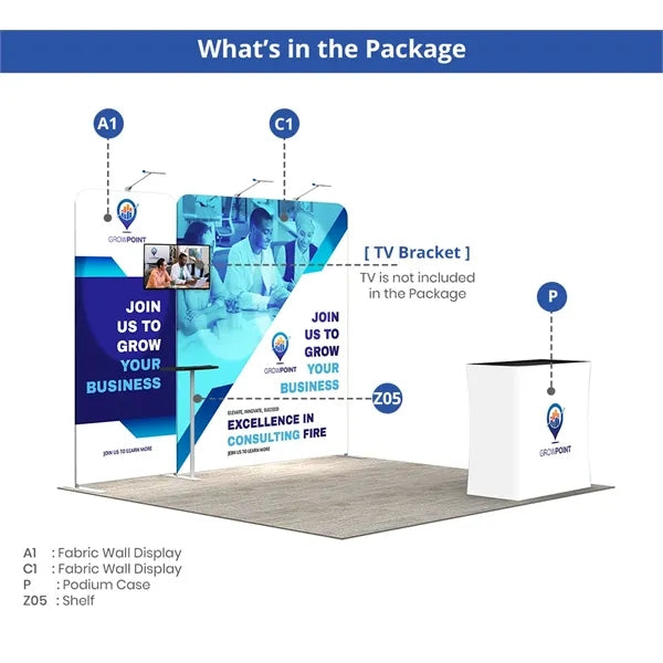 10ft Inline Trade Show Booth - Modular Display