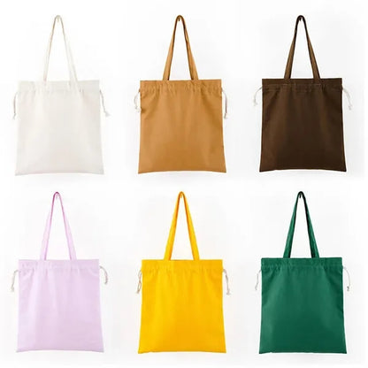 Large Cotton Drawstring Bag Colorful Custom Made