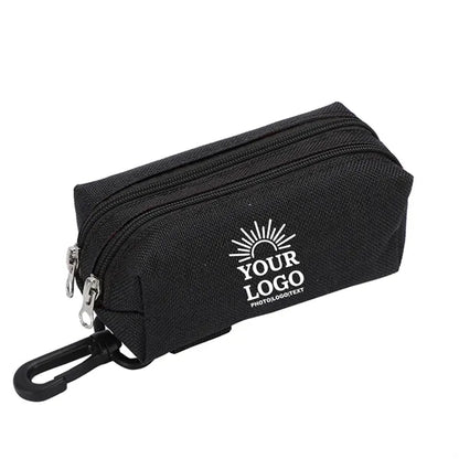 Double Zipper Dog Poop Bag Holder Dispenser Treat Pouch