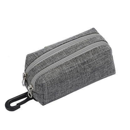 Double Zipper Dog Poop Bag Holder Dispenser Treat Pouch