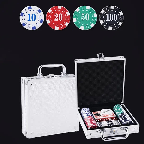 100PCS Plastic Poker Chips Texas Hold'em Game Set