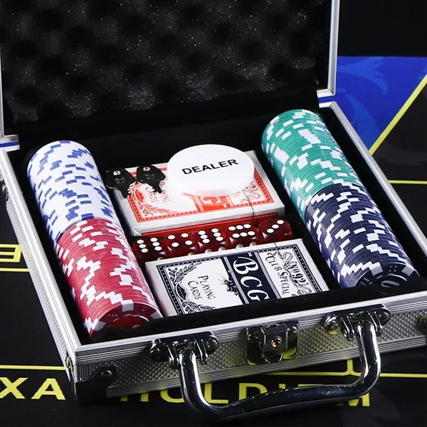 100PCS Plastic Poker Chips Texas Hold'em Game Set