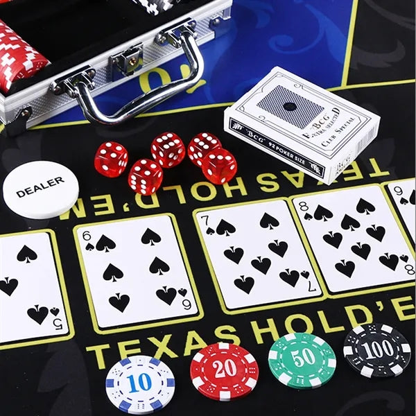100PCS Plastic Poker Chips Texas Hold'em Game Set