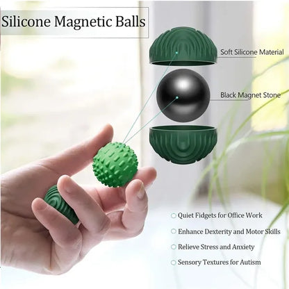 4PCS Stress Relief Sensory Toys Silicone Magnetic Balls