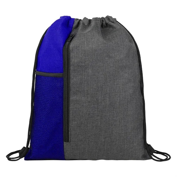 Vertical Drawstring Mesh Pocket Backpack