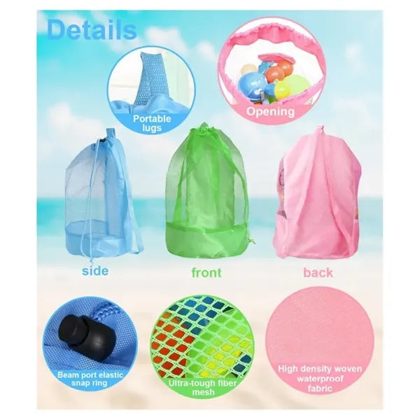 Large Drawstring Mesh Toys Backpack