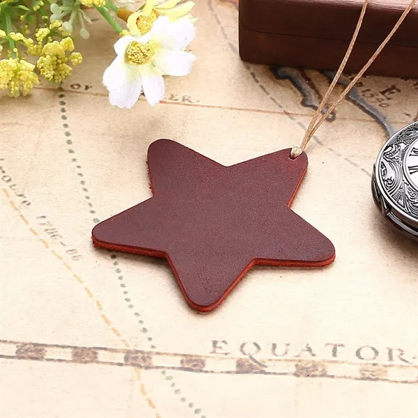 Star-Shaped Crazy Horse Leather Durable Vintage Bookmarks