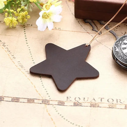 Star-Shaped Crazy Horse Leather Durable Vintage Bookmarks