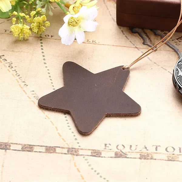 Star-Shaped Crazy Horse Leather Durable Vintage Bookmarks