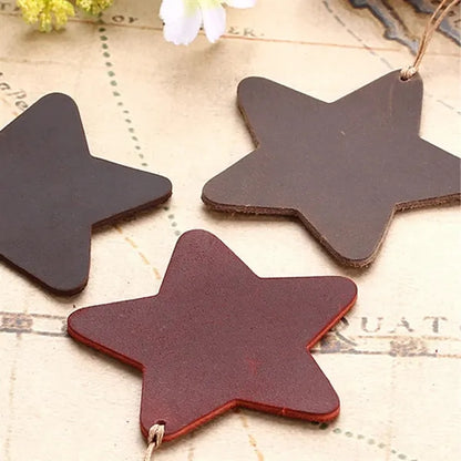 Star-Shaped Crazy Horse Leather Durable Vintage Bookmarks