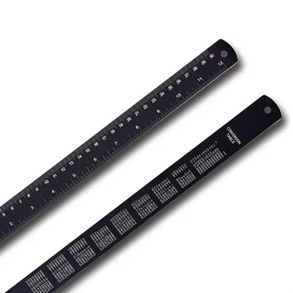 6 inch Metal Ruler With CM MM and Conversion Table