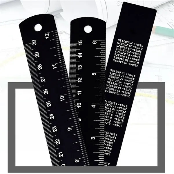 6 inch Metal Ruler With CM MM and Conversion Table