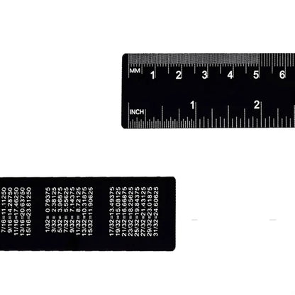 6 inch Metal Ruler With CM MM and Conversion Table