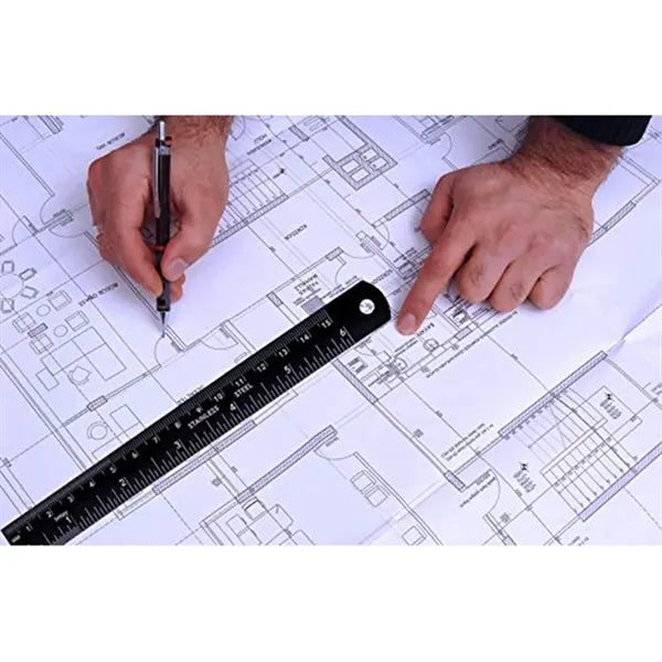 6 inch Metal Ruler With CM MM and Conversion Table