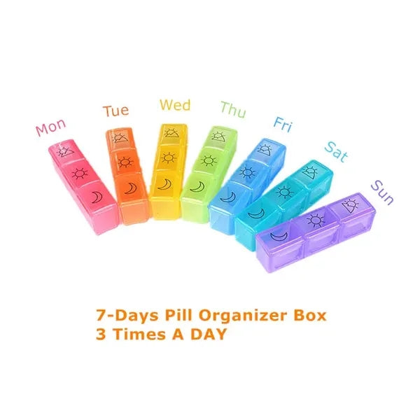 21 Grids Rainbow Medicine Box