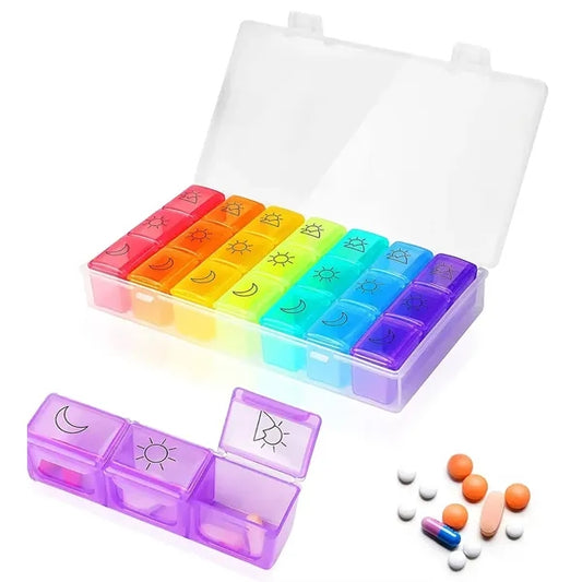 21 Grids Rainbow Medicine Box