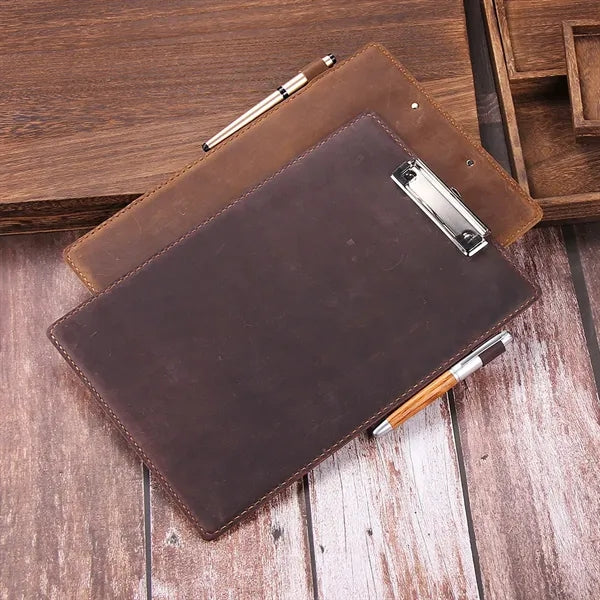 Genuine Leather Padfolios Clipboards Menu Board w/ Pen Loop