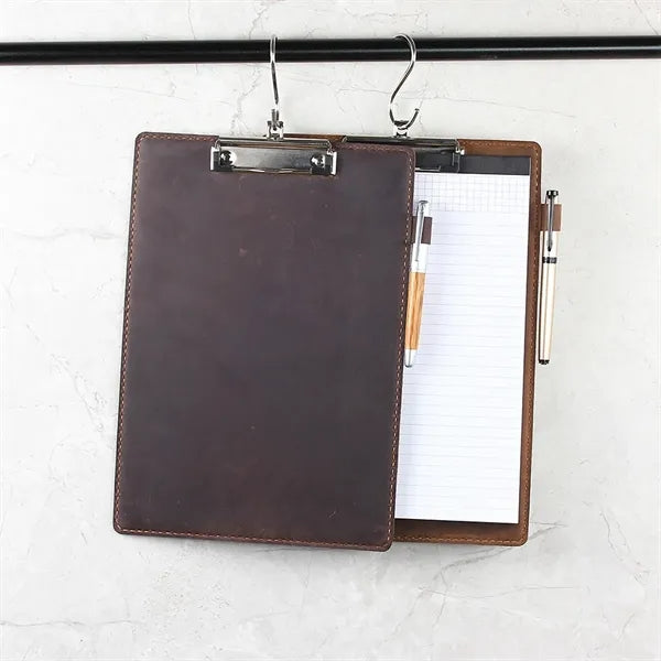 Genuine Leather Padfolios Clipboards Menu Board w/ Pen Loop