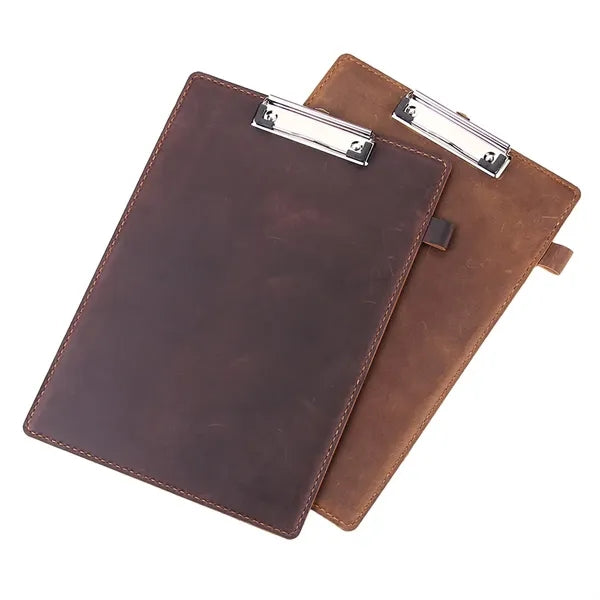 Genuine Leather Padfolios Clipboards Menu Board w/ Pen Loop